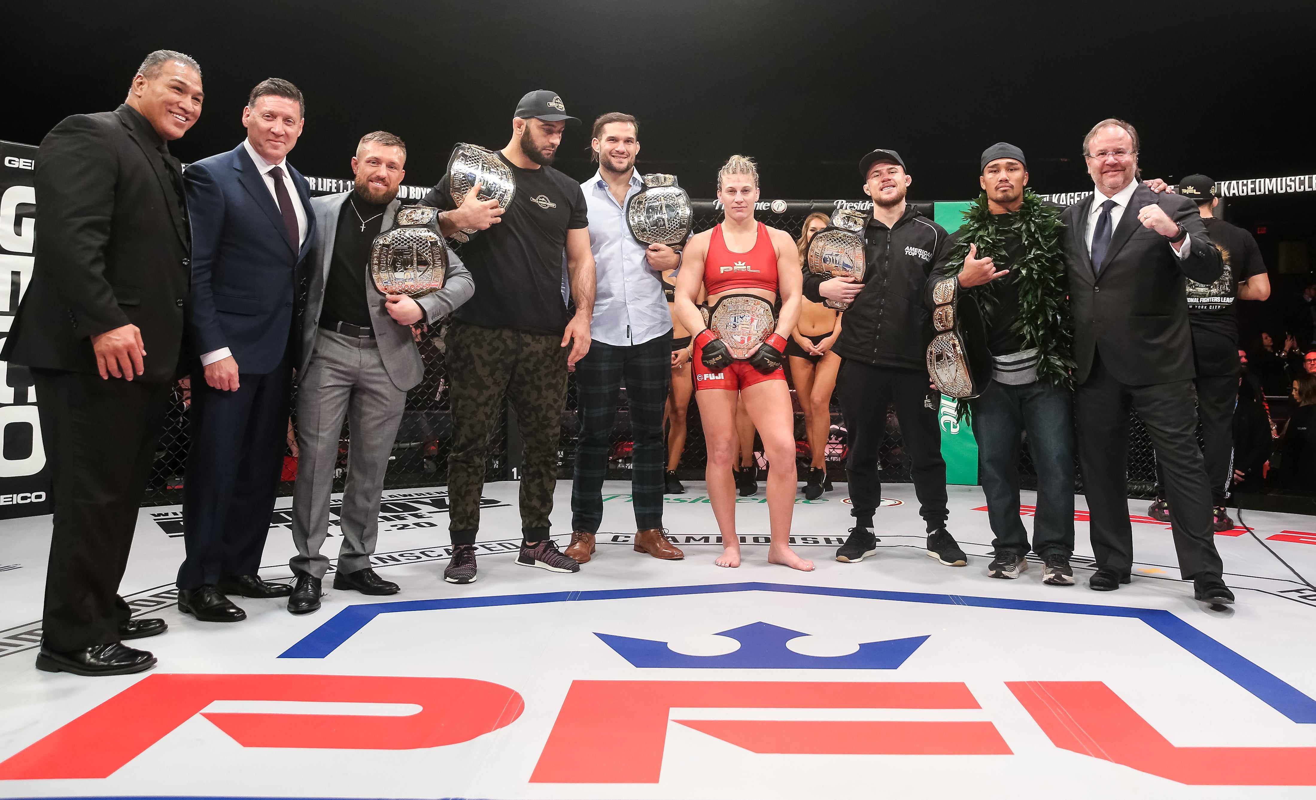 PFL champions from the promotion’s 2019 season celebrate on New Year’s Eve