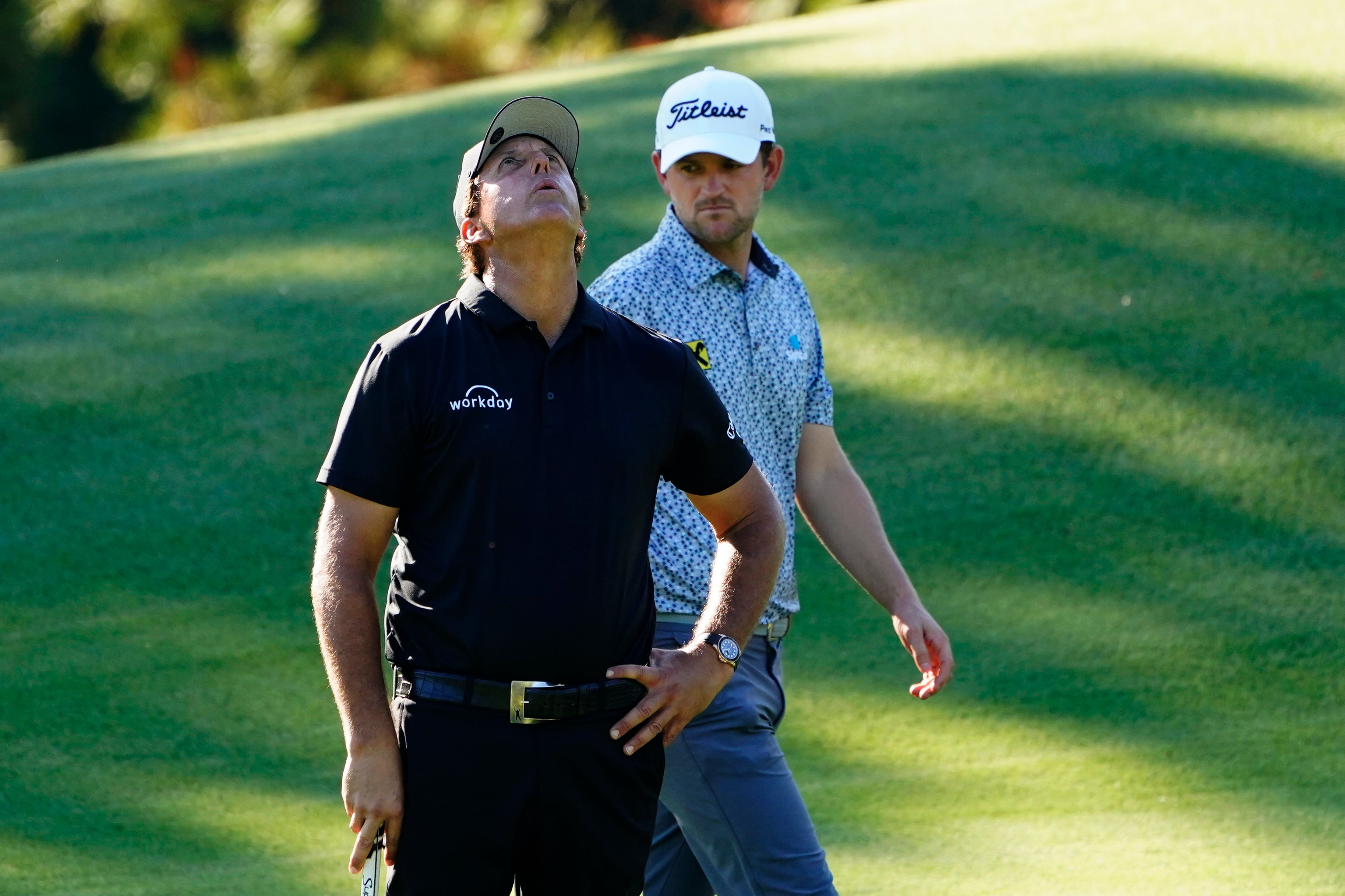 Phil Mickelson was not happy with his performance on the greens during the second round of The Masters