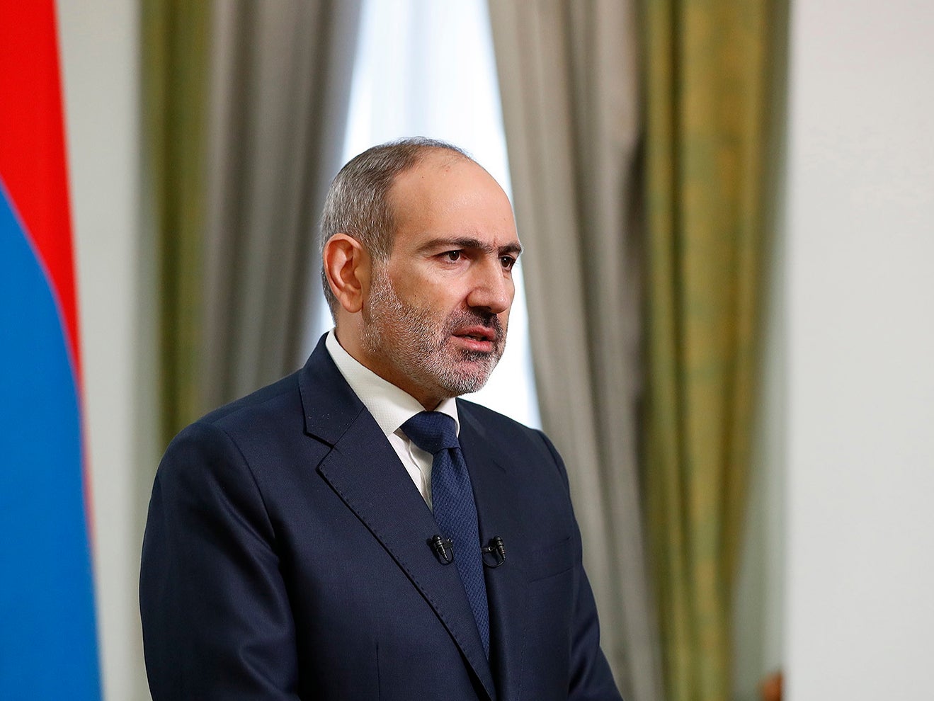 Armenian prime minister Nikol Pashinyan during his address to the nation in Yerevan, Armenia