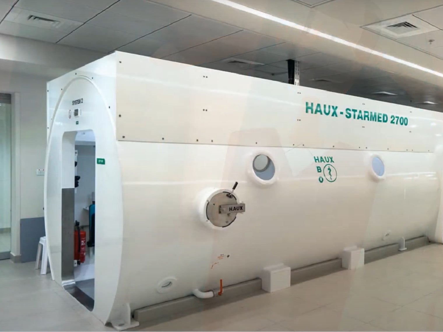 The pressurised chamber where participants were placed