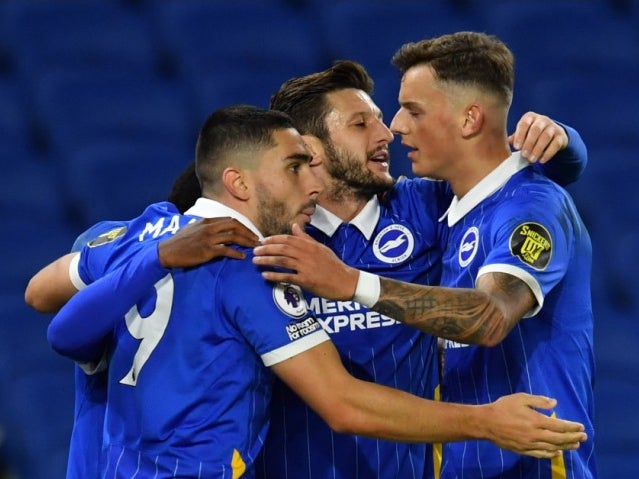 Brighton players celebrate