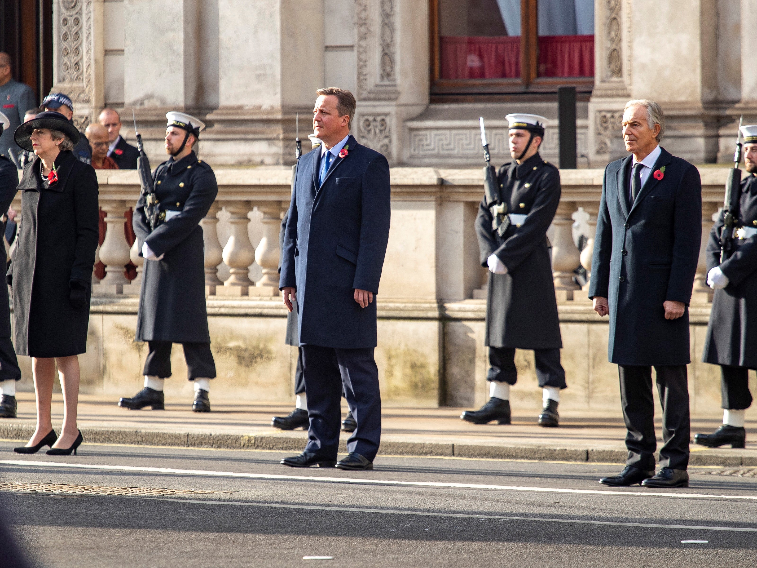 David Cameron and Tony Blair on Remembrance Sunday