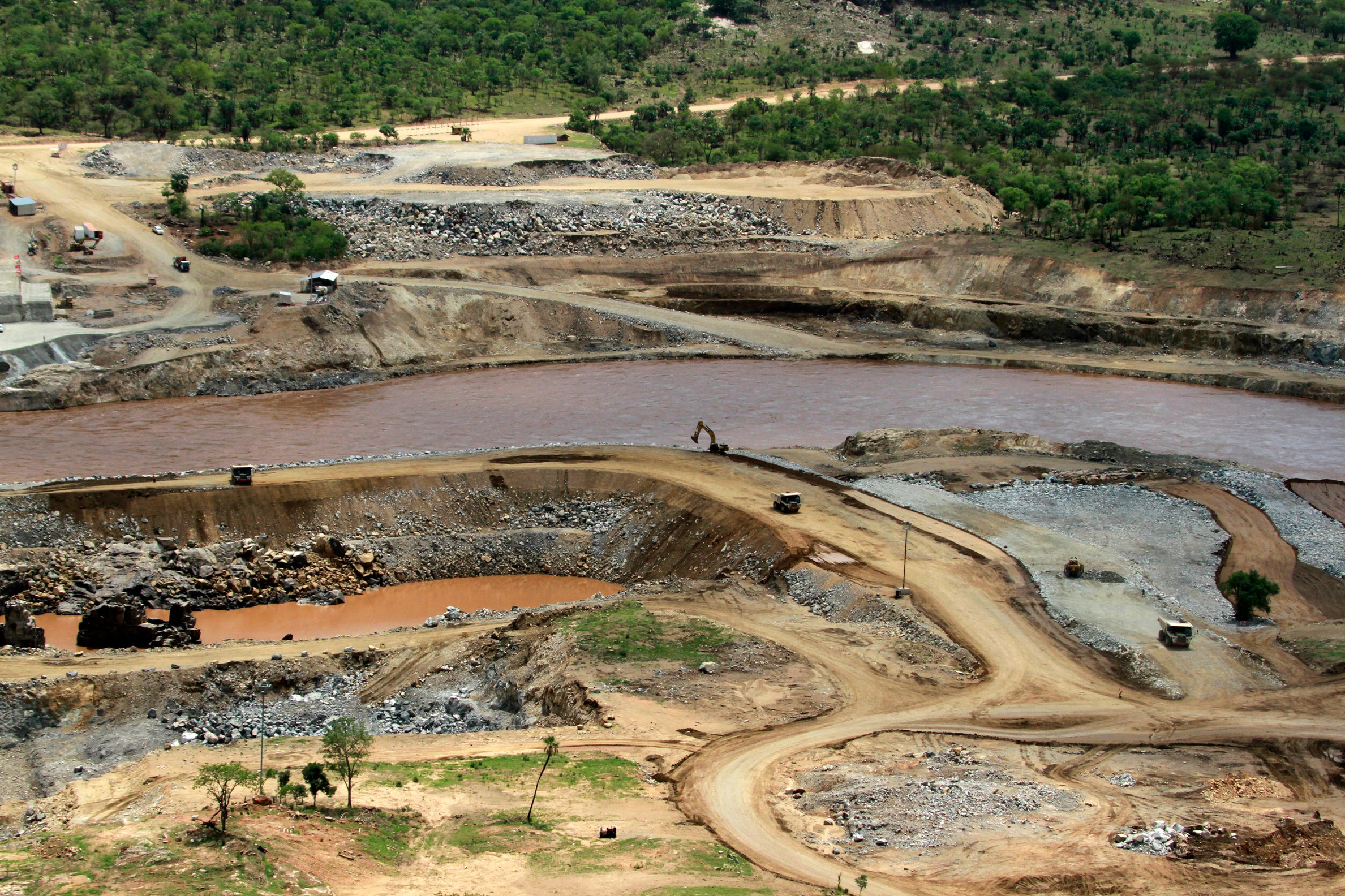 The Blue Nile river flows near the site of the planned Grand Ethiopian Renaissance Dam near Assosa in the Benishangul-Gumuz region of Ethiopia, near Sudan, some 800km from the capital Addis Ababa