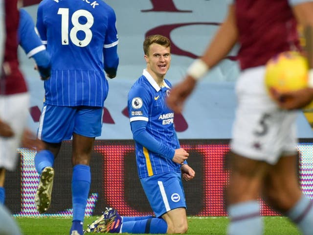 <p>Solly March celebrates</p>