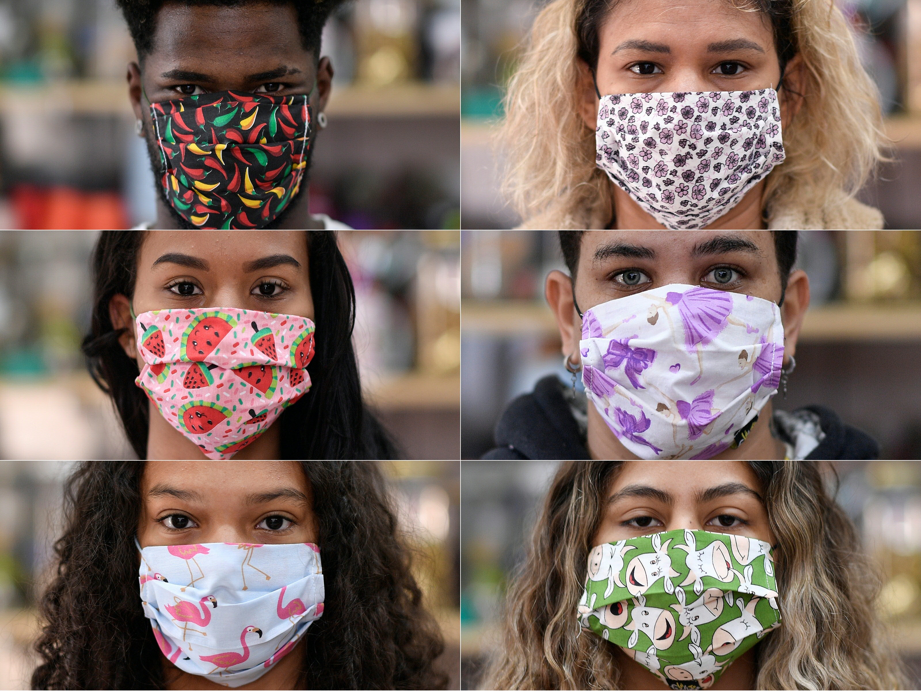 People wearing protective masks