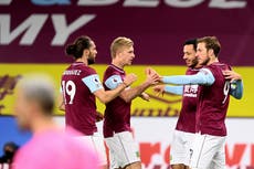 Wood gives Burnley first win of the season against Crystal Palace