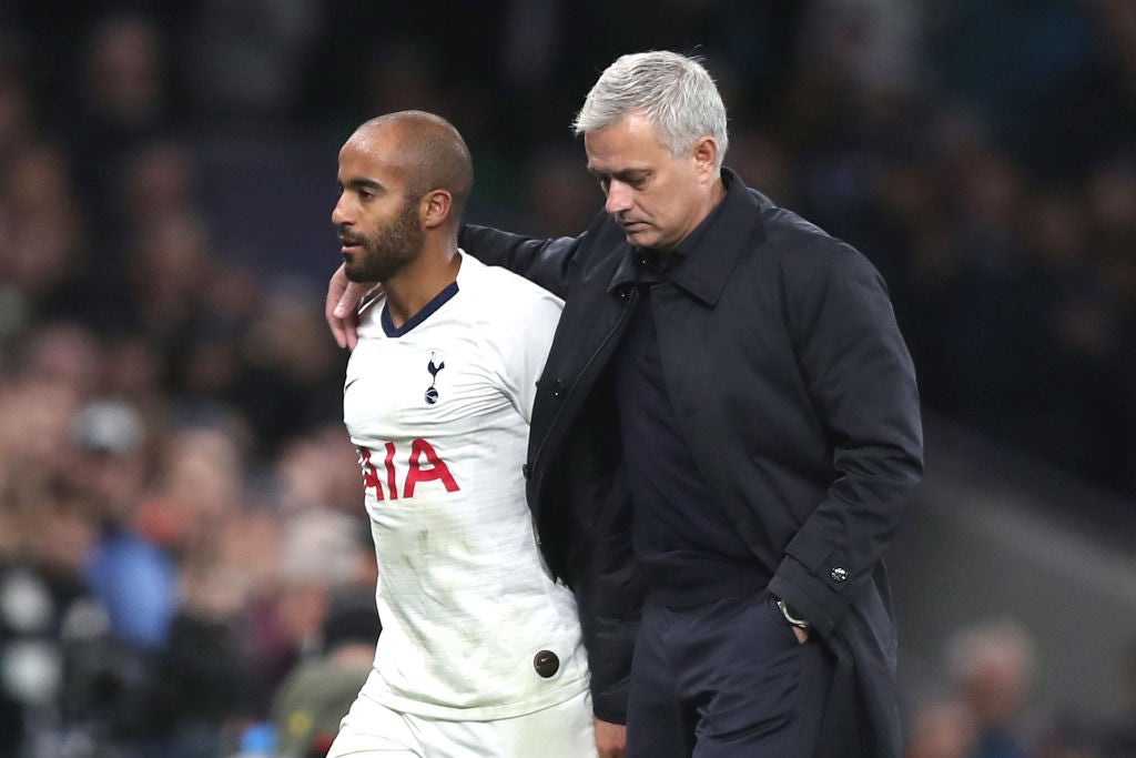 Jose Mourinho with Lucas Moura