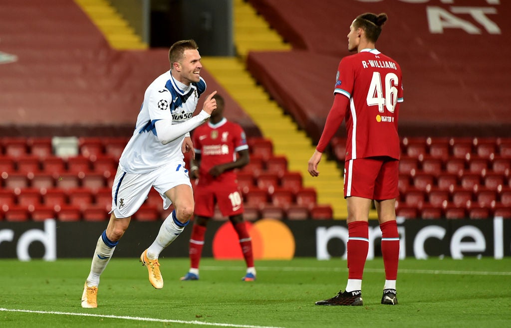 Ilicic celebrates for Atalanta