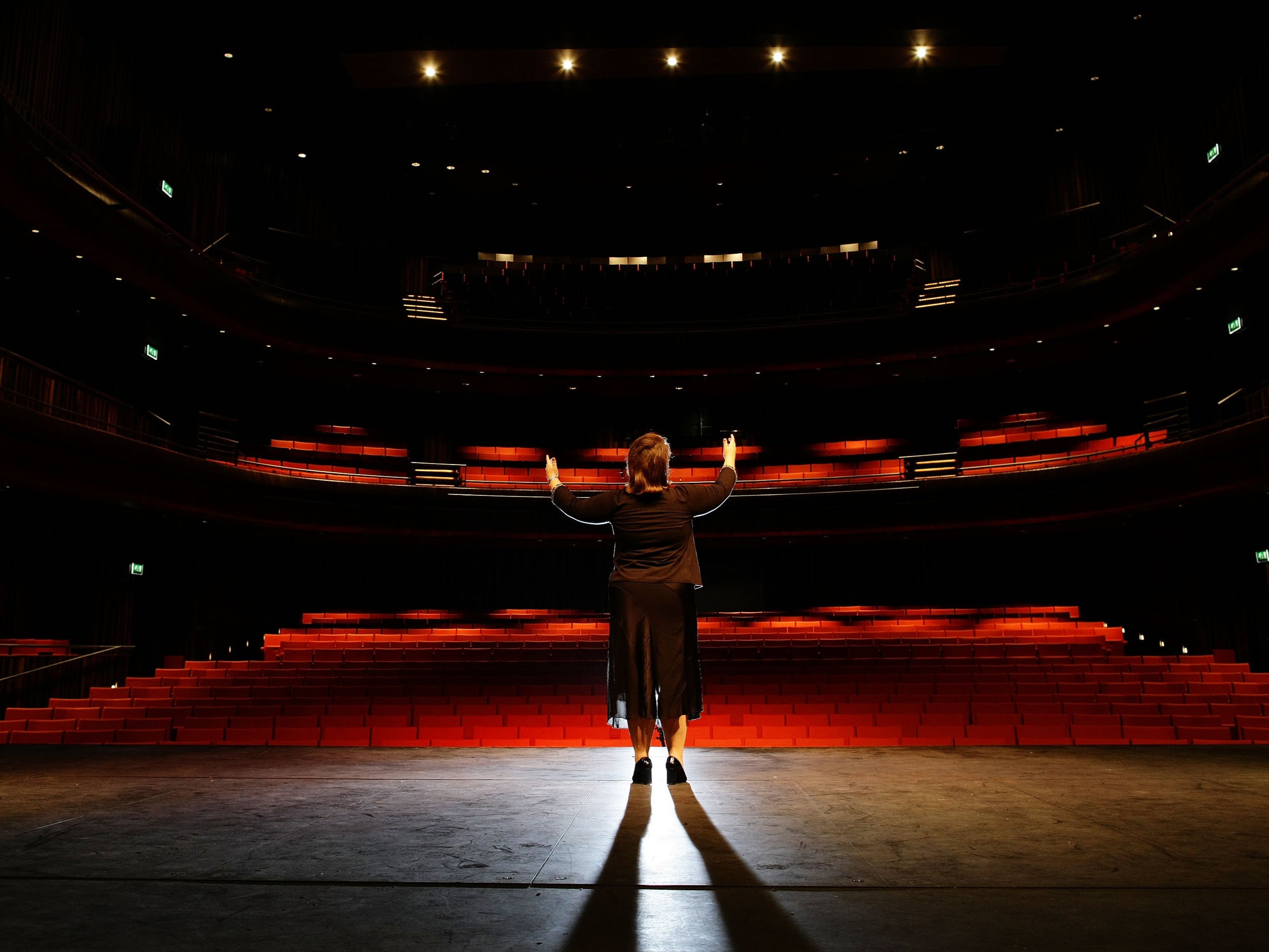 The empty interior of the new Marlowe Theatre in Canterbury, England