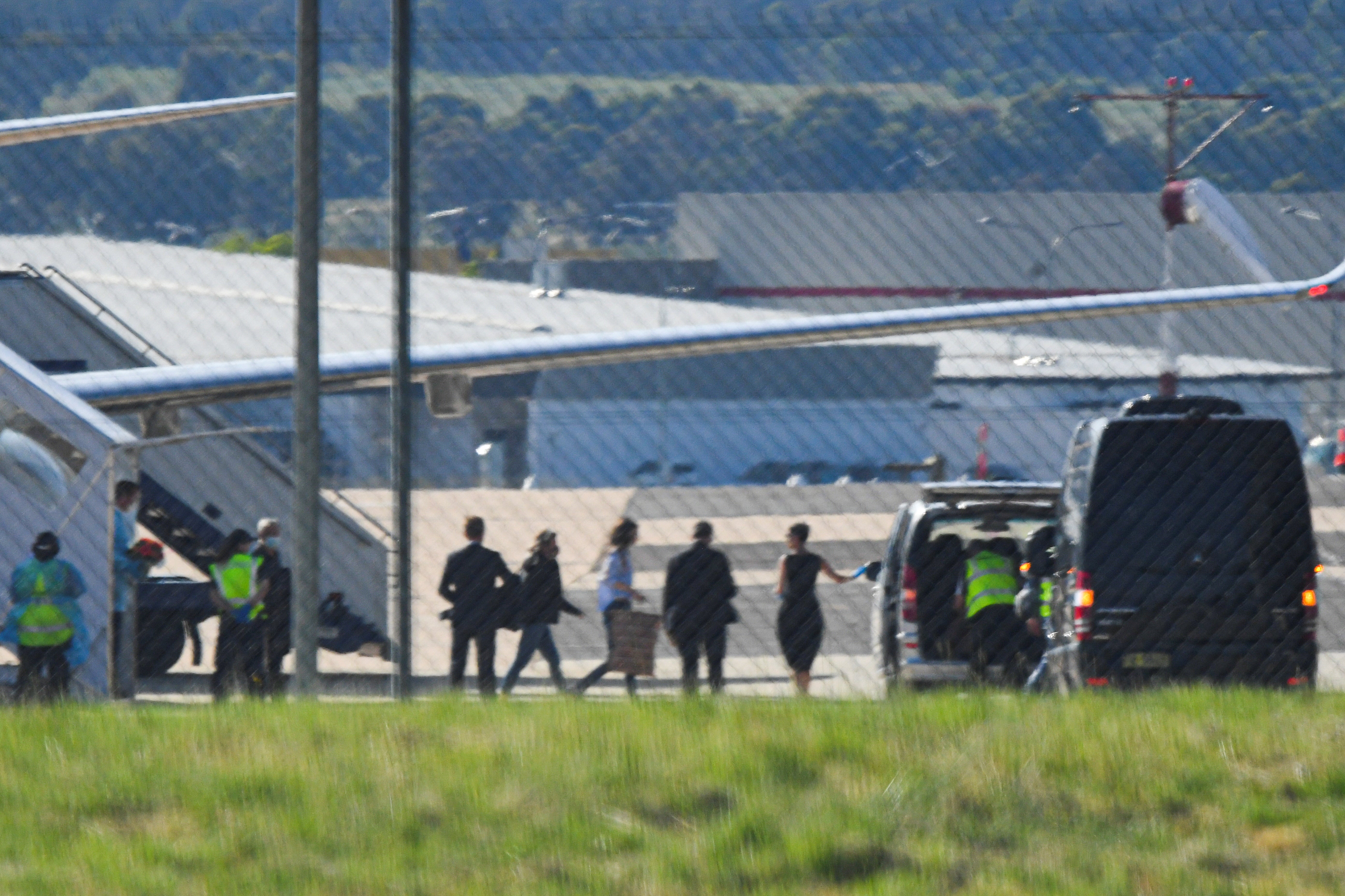 Kylie Moore-Gilbert disembarks an Australian government jet in Canberra in November 2020