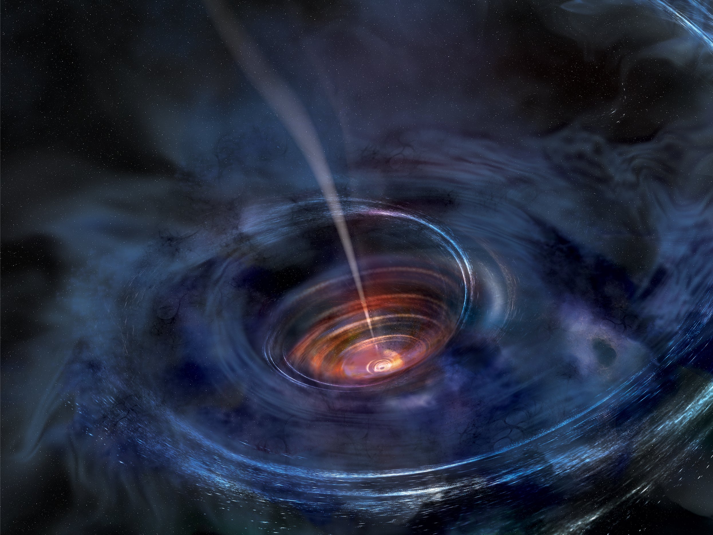 An artist’s impression of a black hole