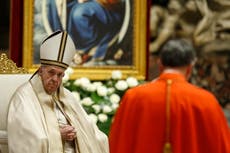 Pope elevates 13 new cardinals then puts them in their place