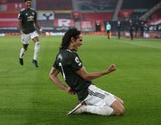 Cavani inspires three-goal comeback for United at Southampton