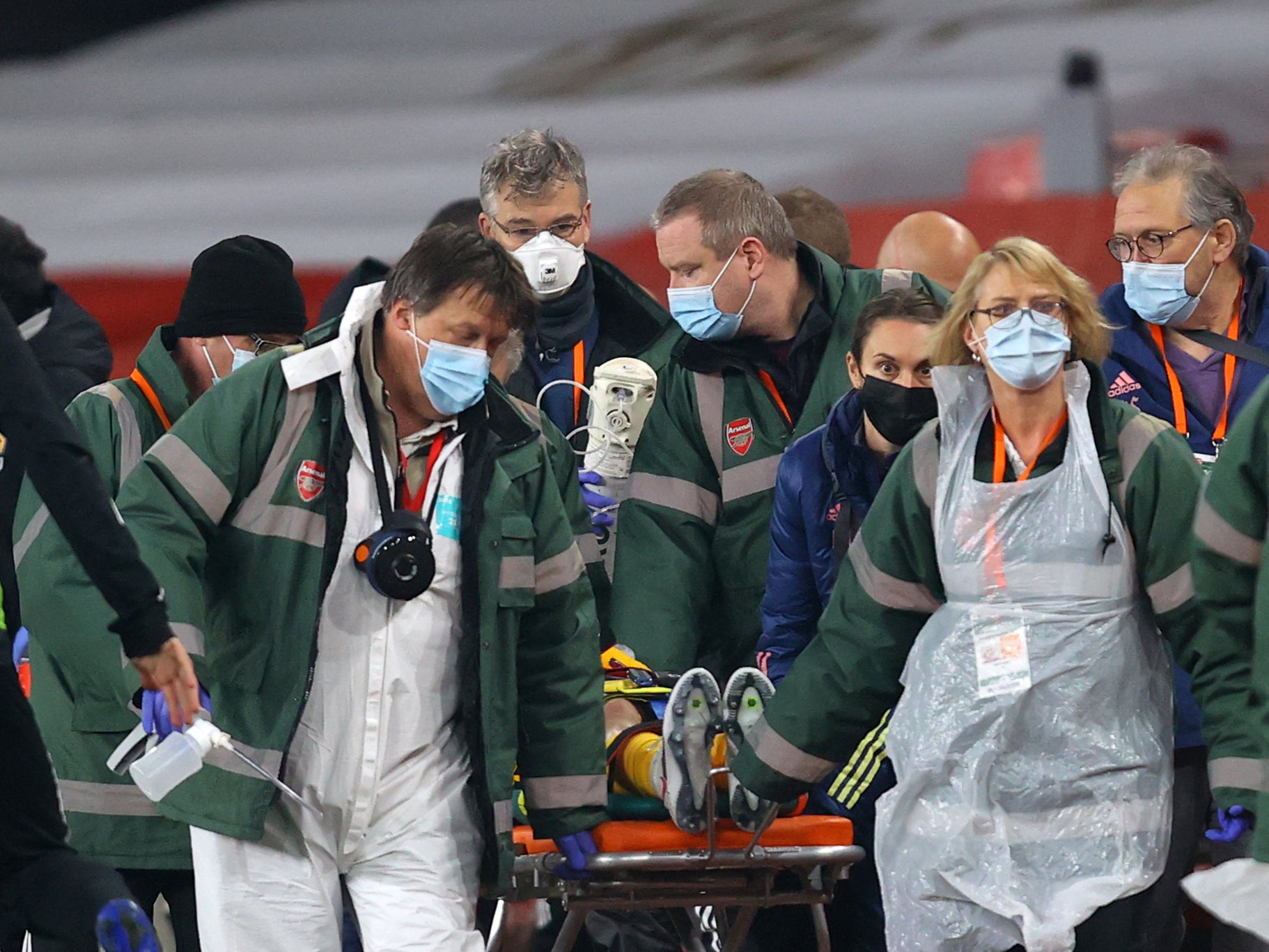 Raul Jimenez was carried off the pitch on a stretcher