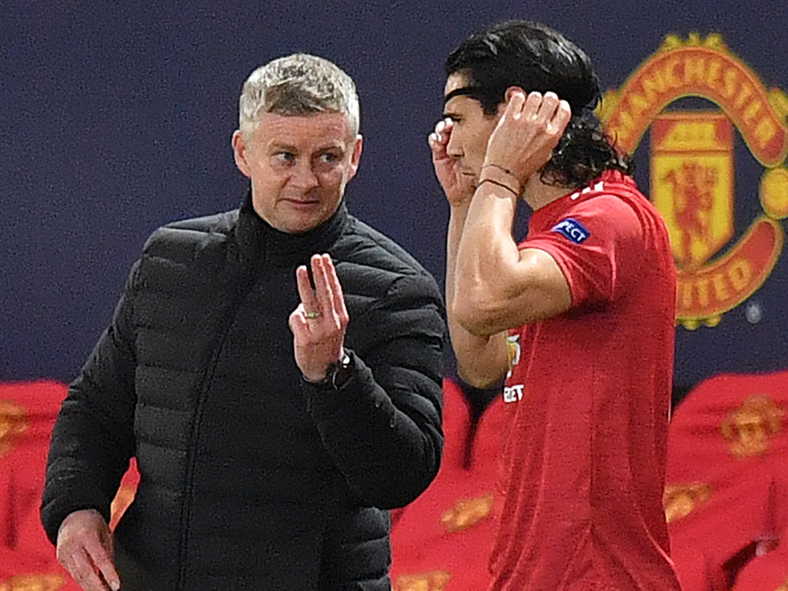 Ole Gunnar Solskjaer and Edinson Cavani