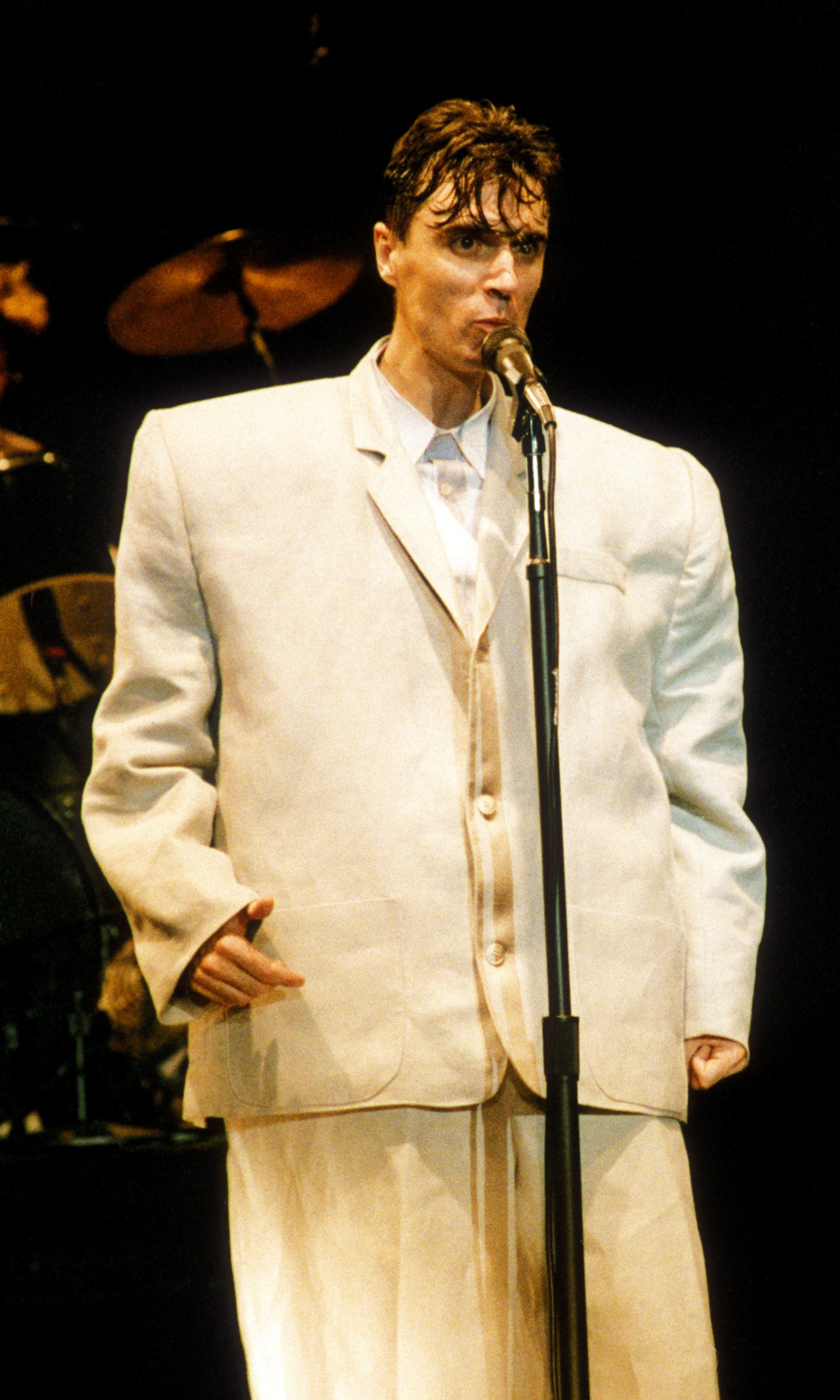 Byrne, as part of Talking Heads, in concert in 1983