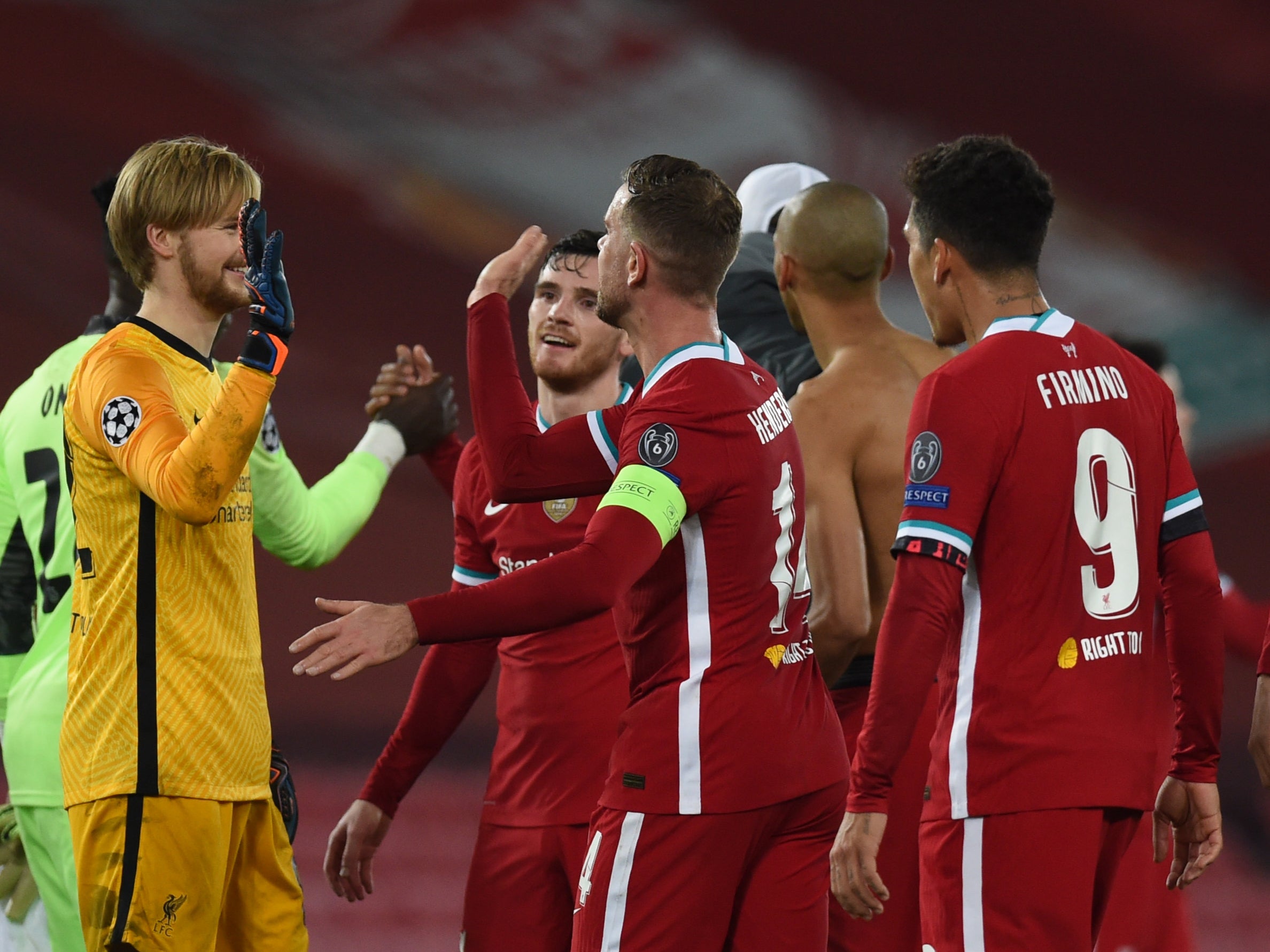 Liverpool celebrate beating Ajax