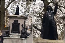 Darth Vader figure appears in Bristol on former Edward Colston plinth