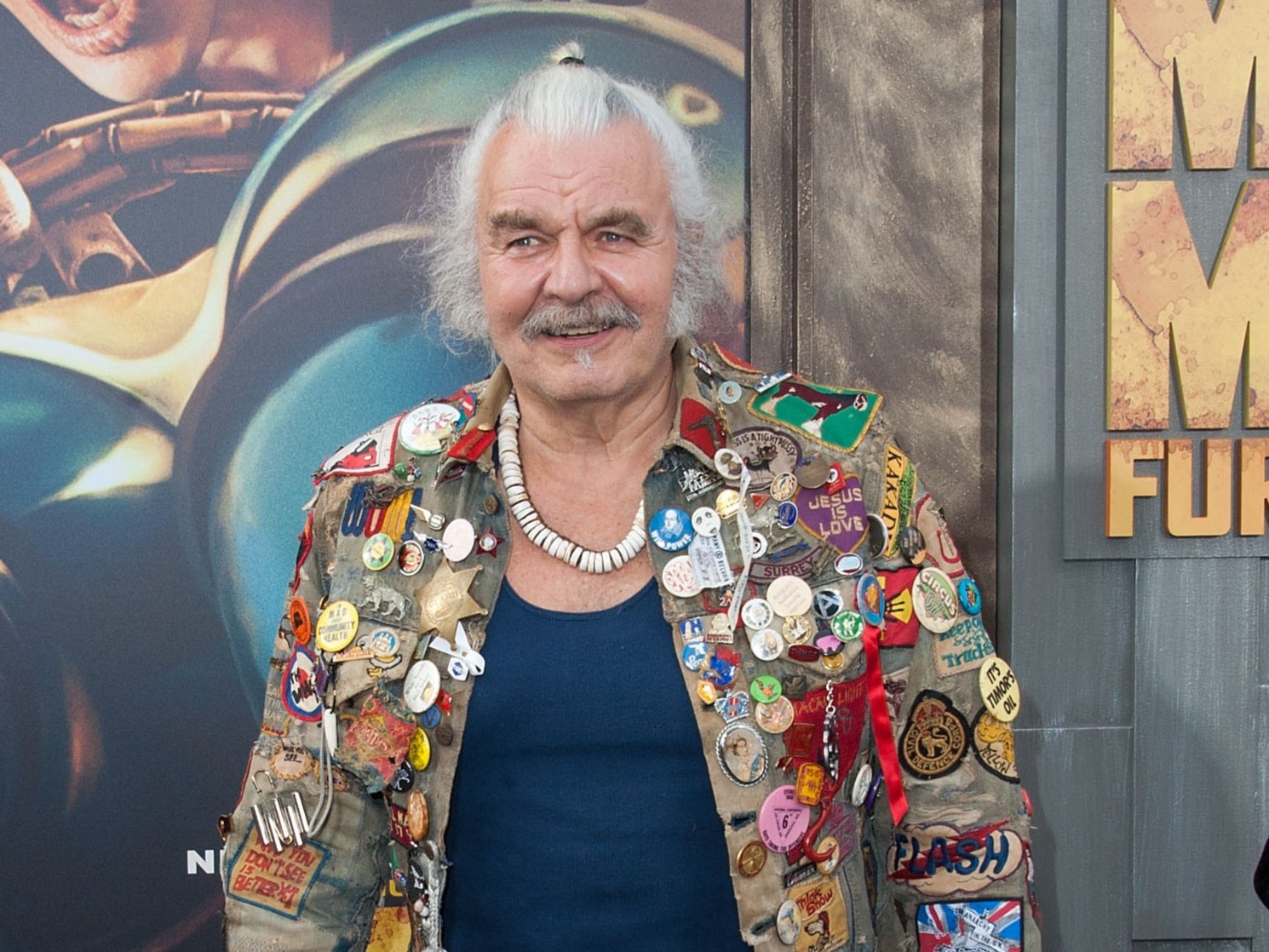 Hugh Keays-Byrne at the premiere of Mad Max: Fury Road in Los Angeles, California on 7 May 2015