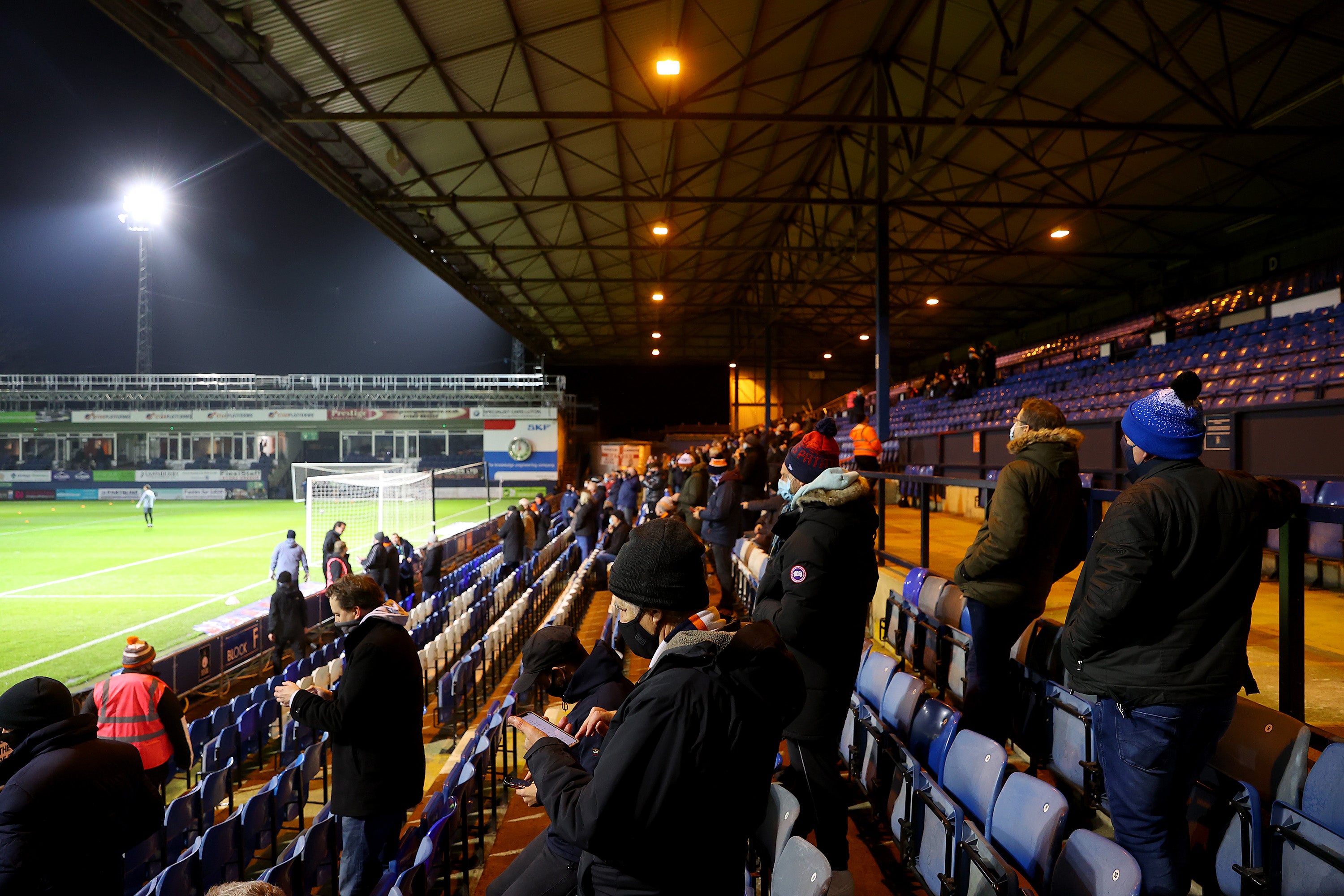 Luton Town fans return to the stadium