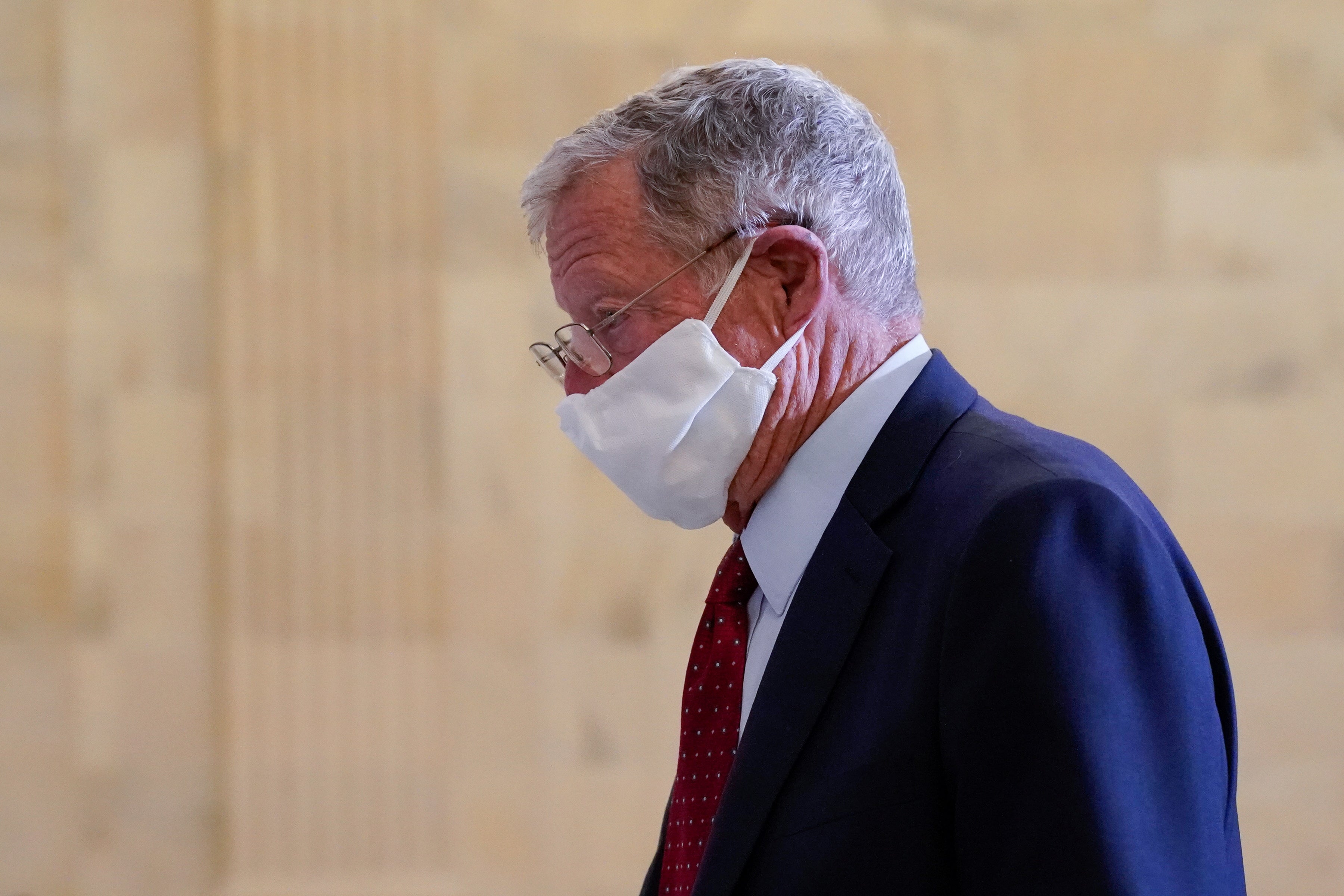 Senator overheard on speakerphone warning Trump off military bill veto