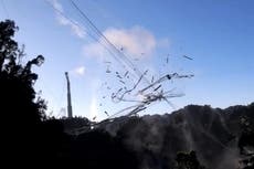 Arecibo Observatory collapse video captured by drone