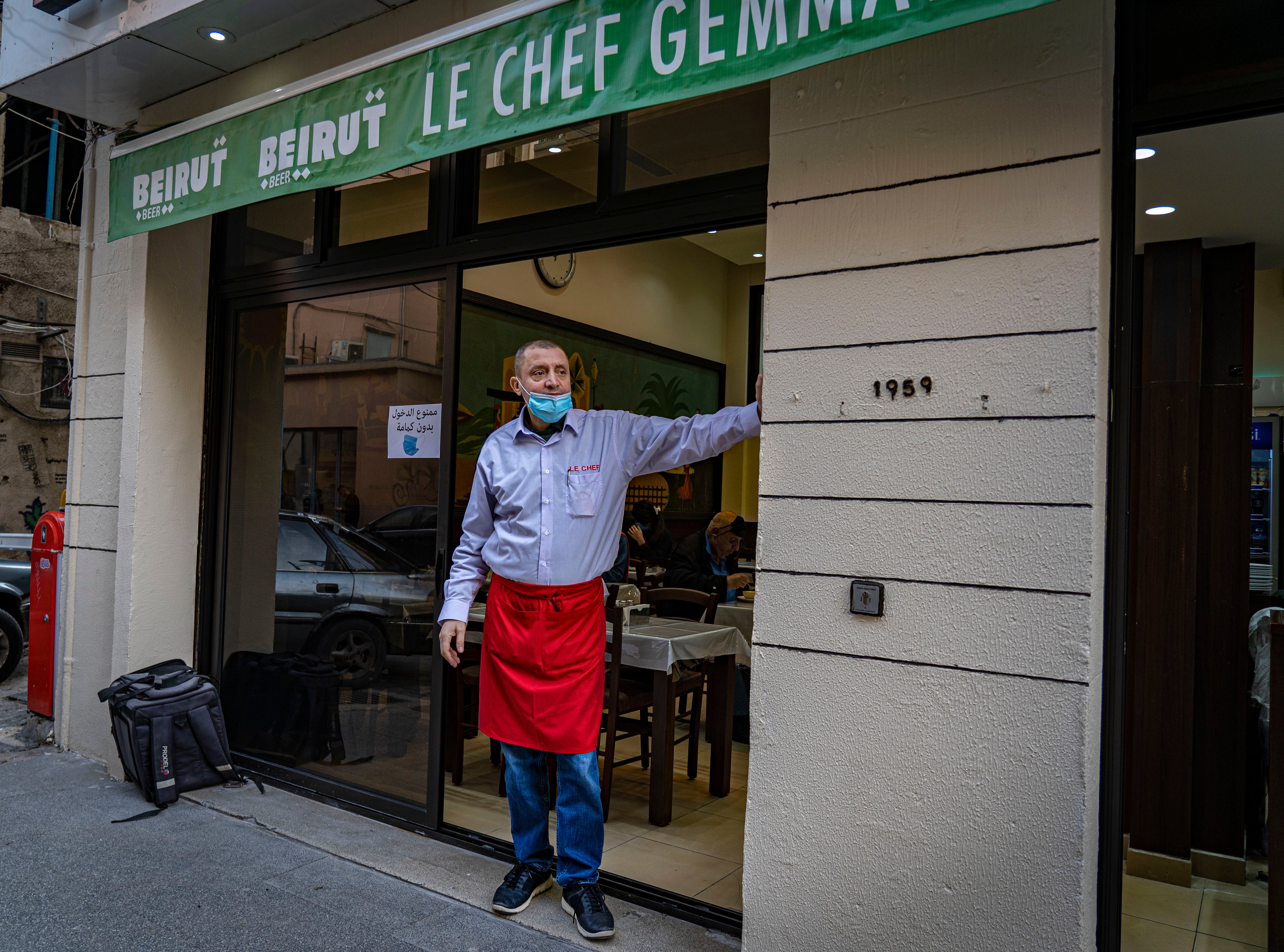 Charbel Bassil stands outside his recently renovated restaurant Le Chef