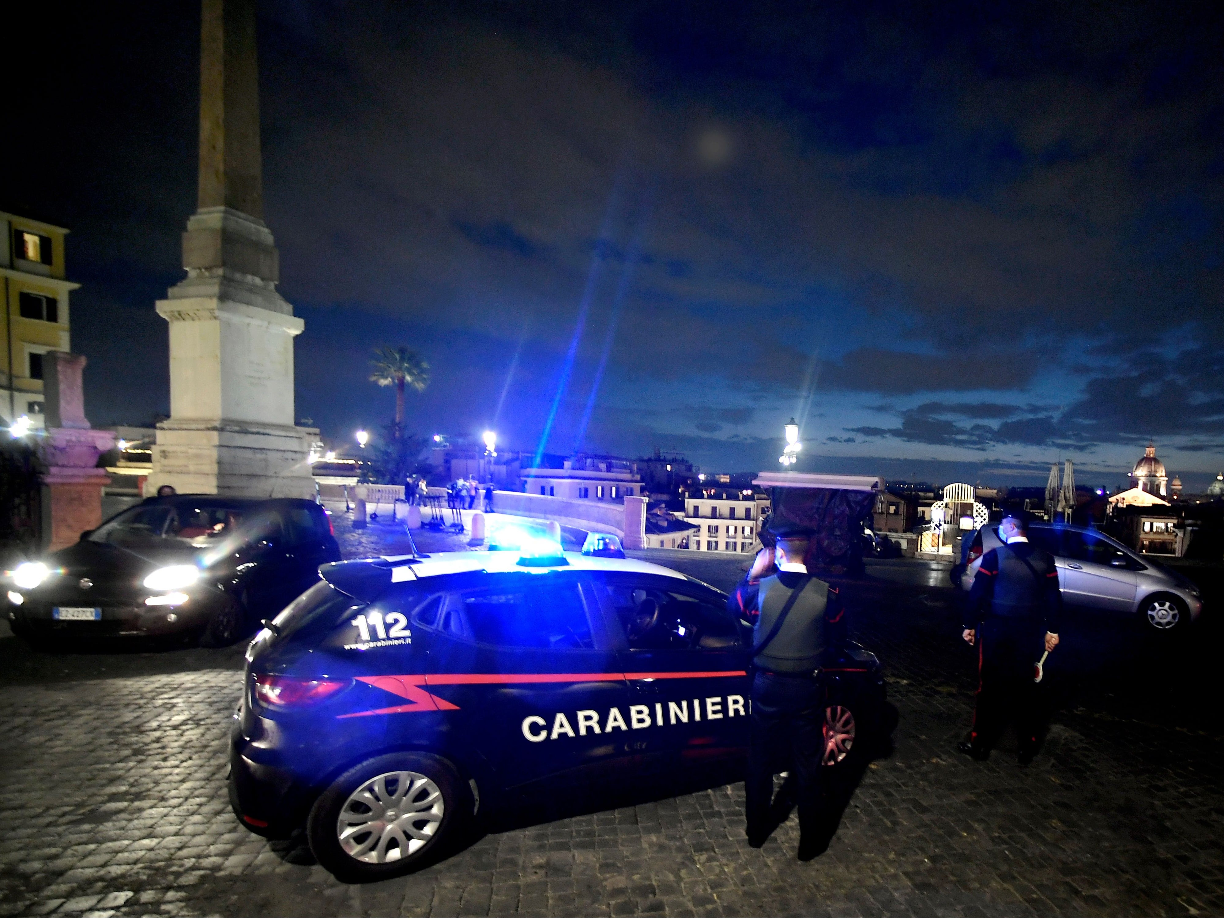 Italian police arrested the man at 2am for breaching the country’s nationwide Covid curfew