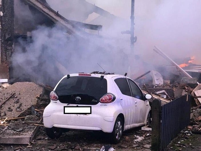 The property in Illingworth, Halifax, was reduced to rubble