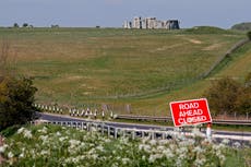 Activists stage ‘mass trespass’ at Stonehenge to oppose government’s controversial £1.7bn tunnel