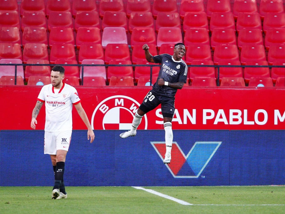 Vinicius Junior of Real Madrid celebrates