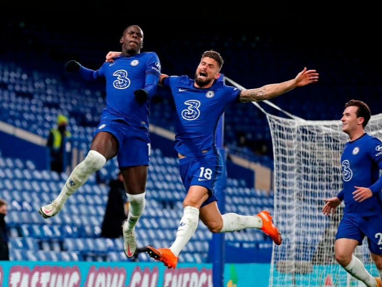 Kurt Zouma celebrates scoring