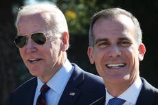 BLM protesters clash with police over Biden appointment of LA mayor