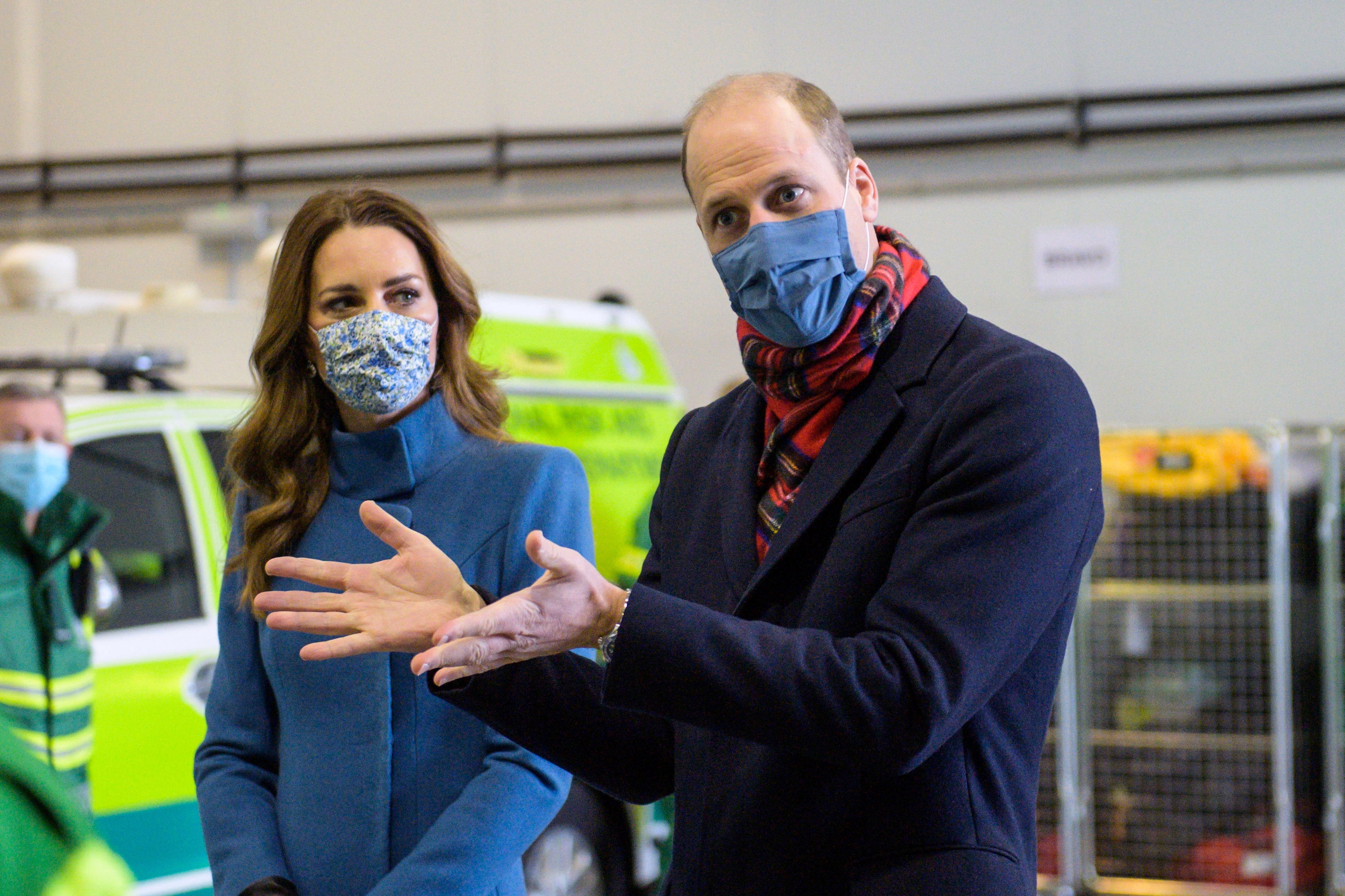 The Duke and Duchess of Cambridge visit the Scottish Ambulance Service at Newbridge near Edinburgh