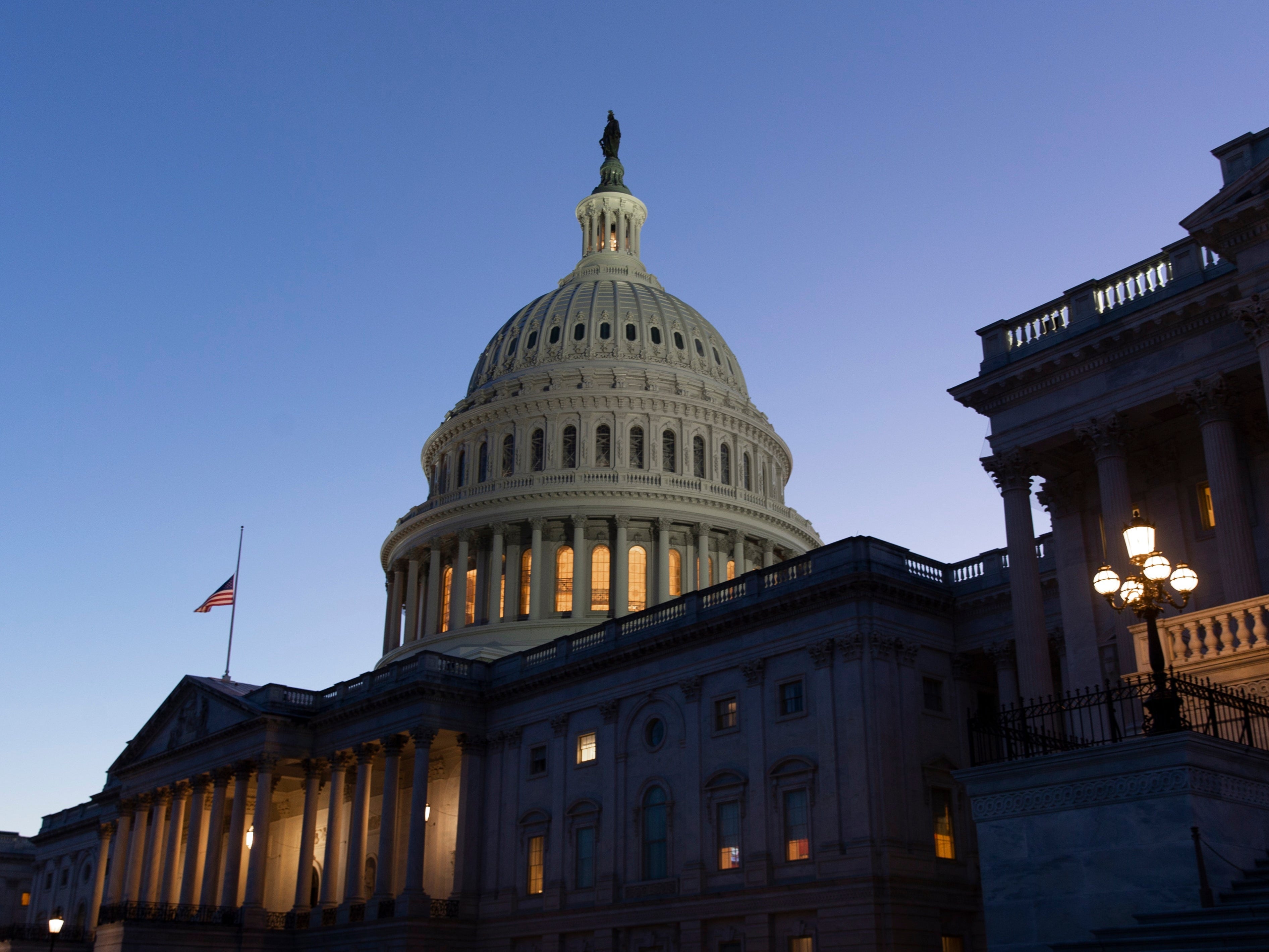 The US Capitol in a chilly December