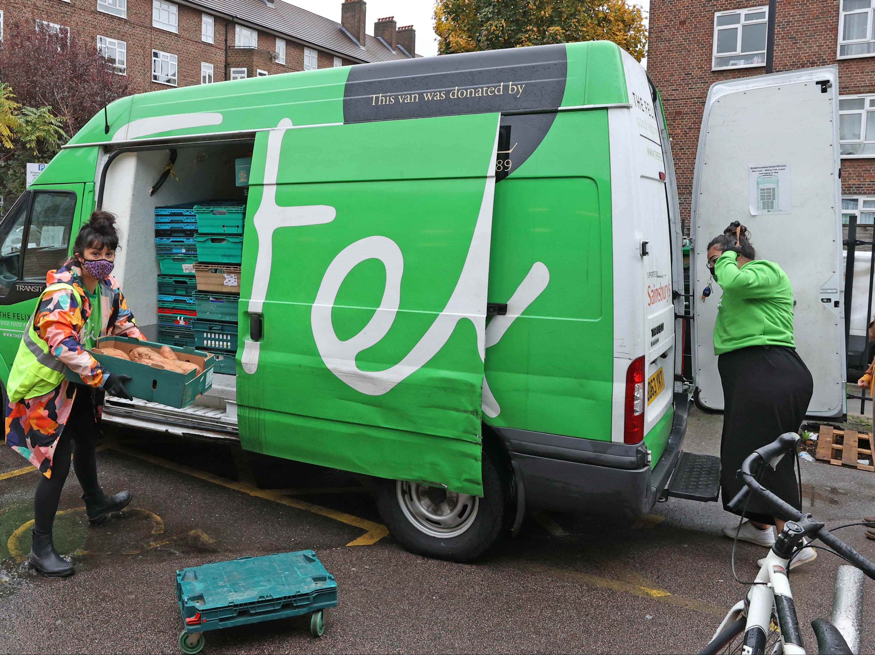 The Felix Project van makes a delivery to the Concorde Youth Centre in Hackney