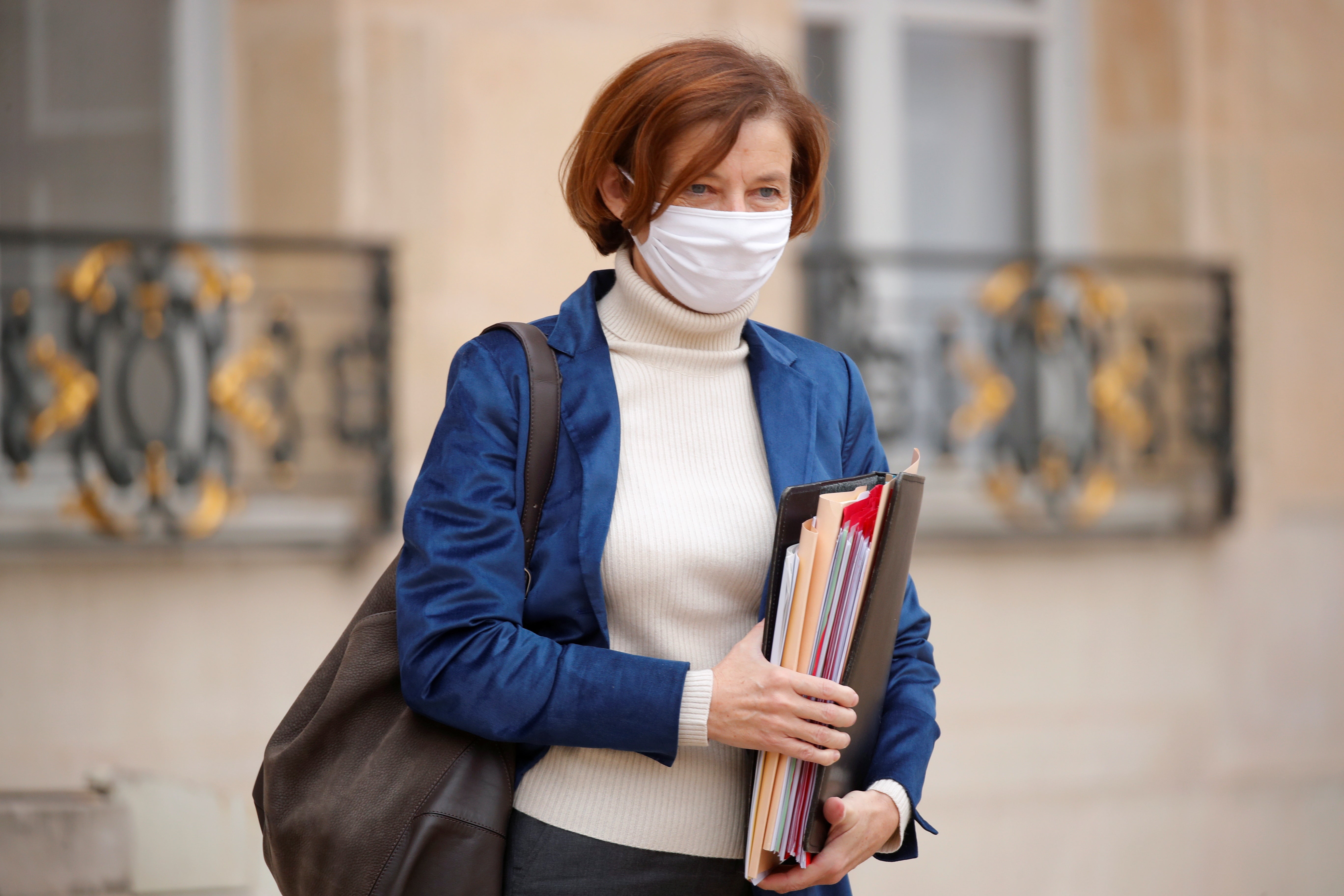 French defence minister Florence Parly leaves the Elysee Palace after a cabinet meeting on 25 November, 2020.