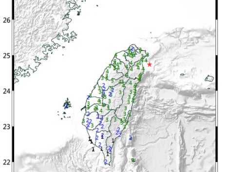 A 6.7-magnitude earthquake was felt in northern areas of Taiwan on 10 December 2020