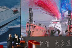 Taiwan president launches new domestically made patrol ships