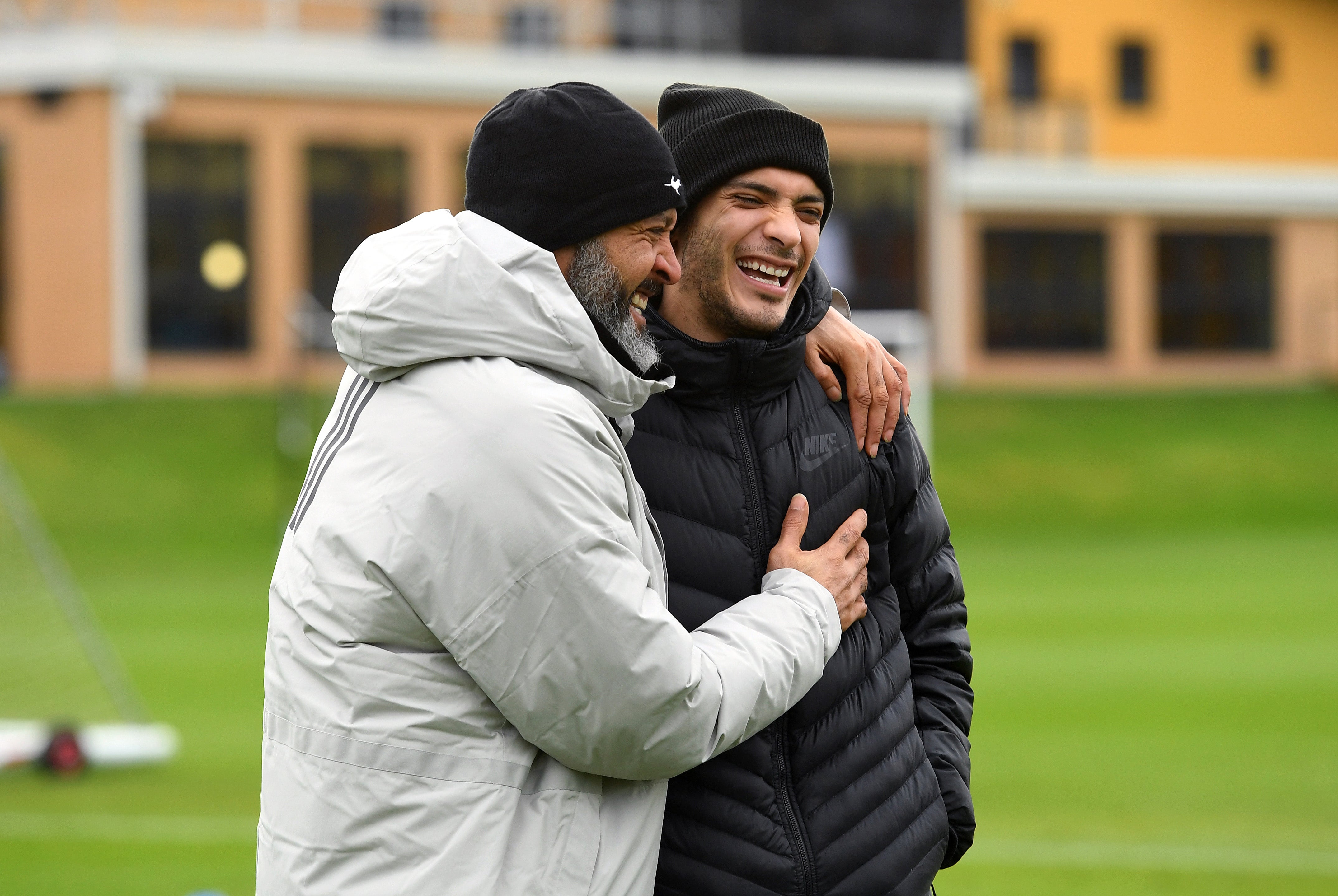 Raul Jimenez visited Wolves’s training ground on Thursday for the first time since surgery on his skull