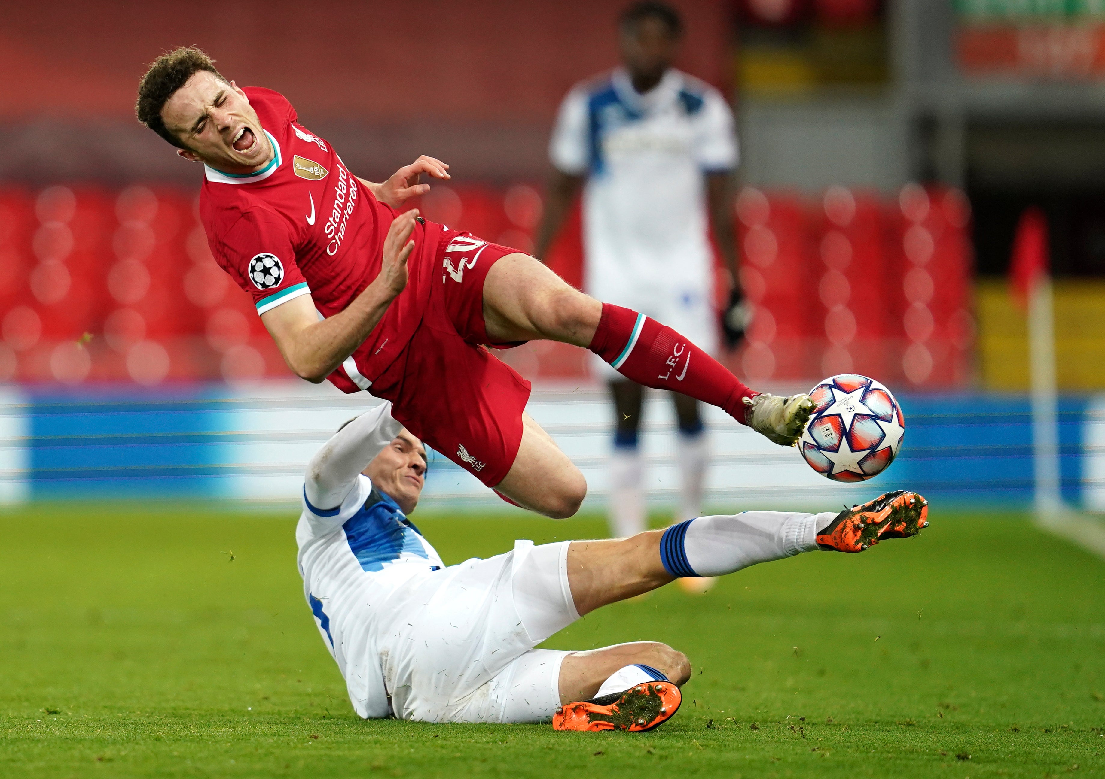 Diogo Jota took a knock in Champions League action