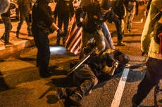 Four stabbed and one shot as violence erupts at pro-Trump rallies