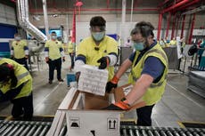 Pfizer Covid vaccine trucks leave Michigan factory