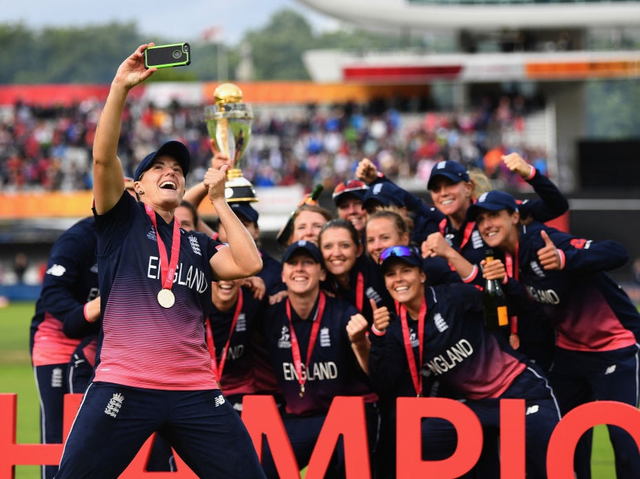 England celebrate winning the World Cup in 2017