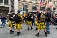 Proud Boys march kilts made by LGBTQ-owned company