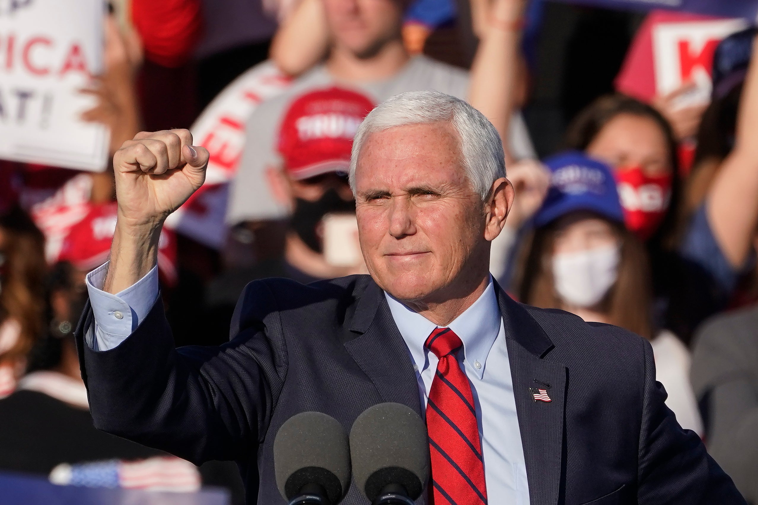 File image: Mike Pence during a rally in Georgia