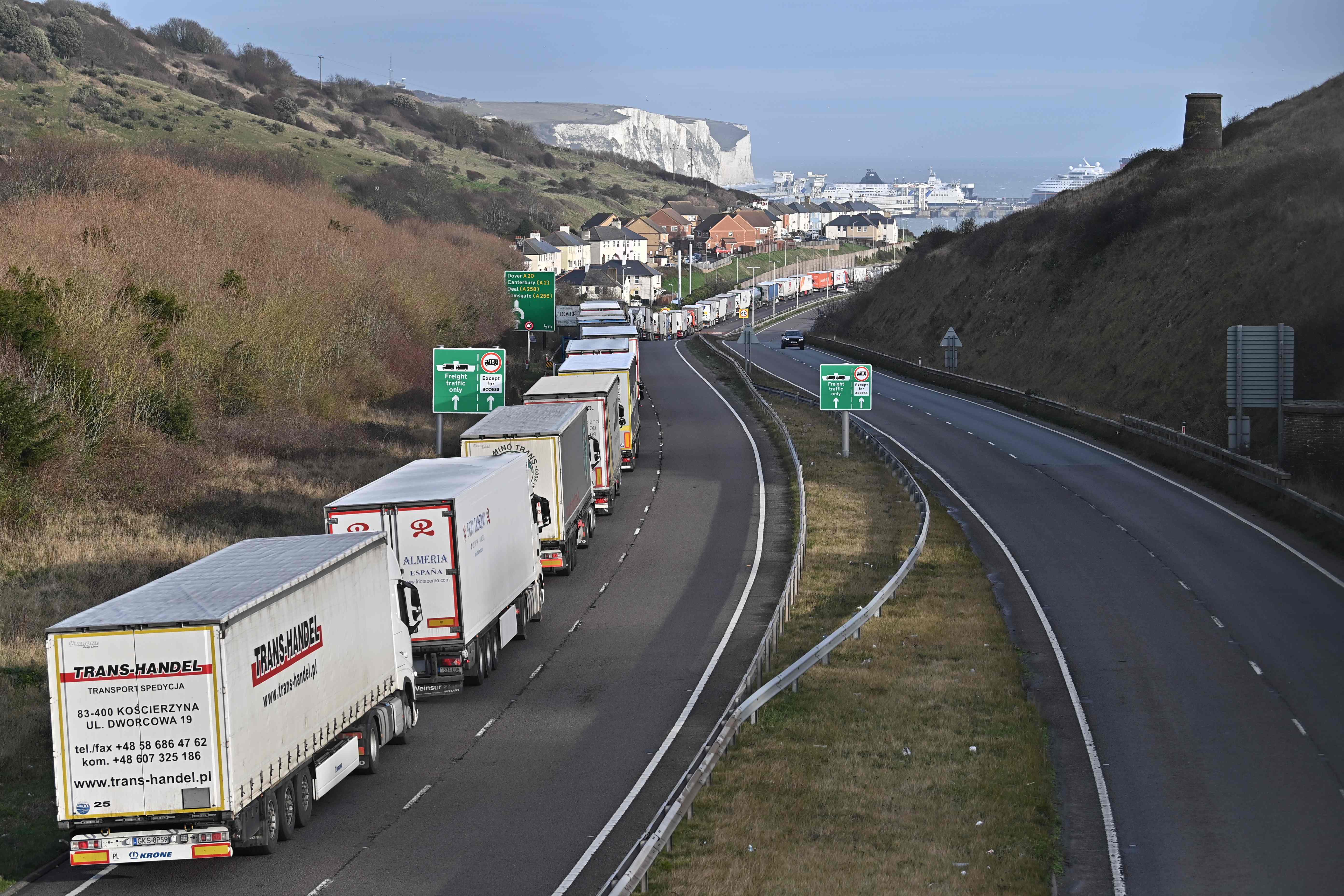 Miles of lorry queues in Kent as businesses stockpile before Brexit