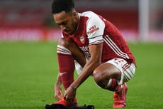 Aubameyang ruled out of Carabao Cup quarter-final against Man City