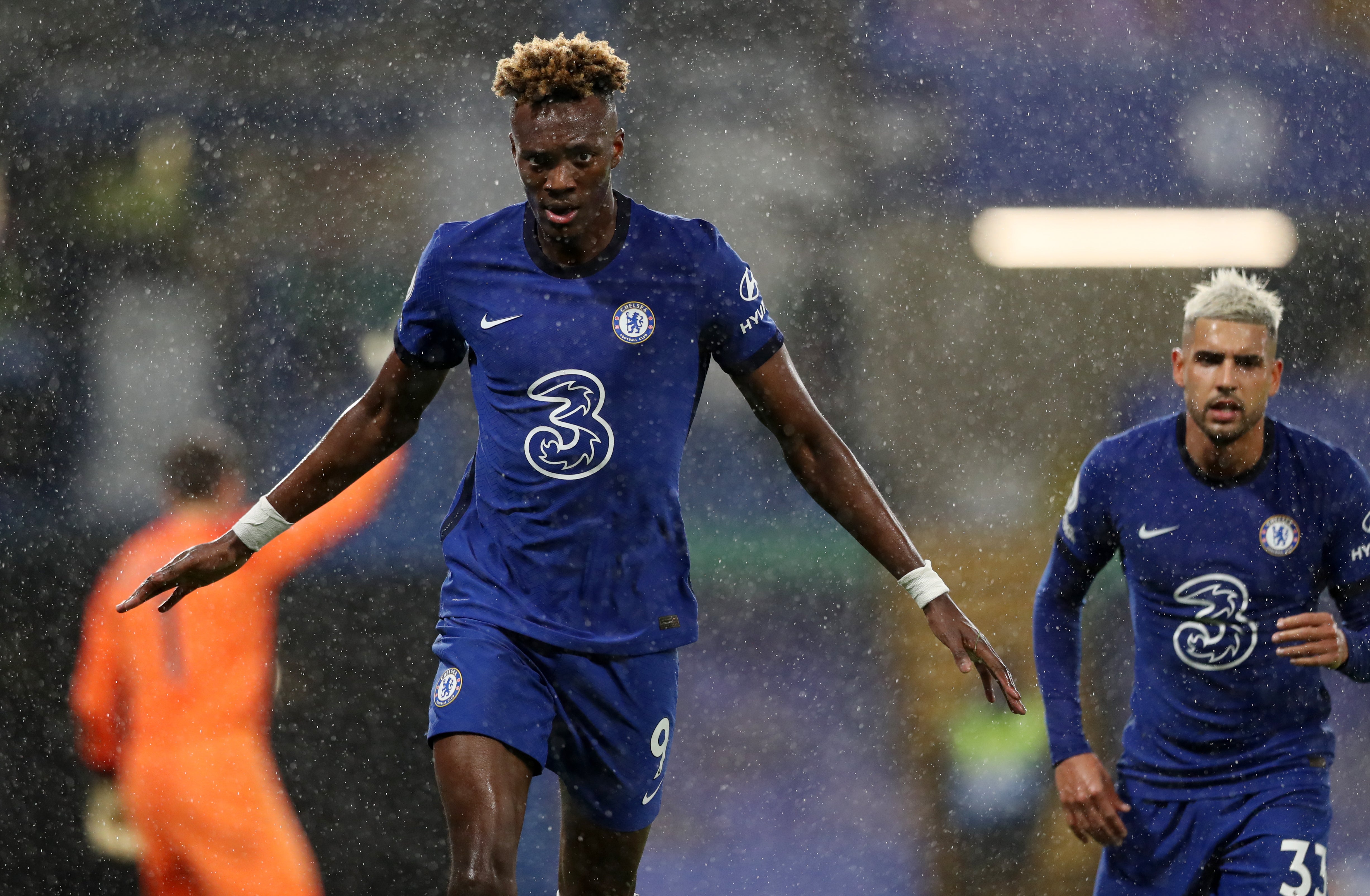 Tammy Abraham celebrates after scoring Chelsea’s second goal