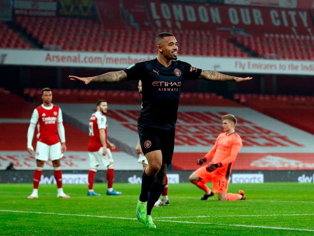 Gabriel Jesus celebrates